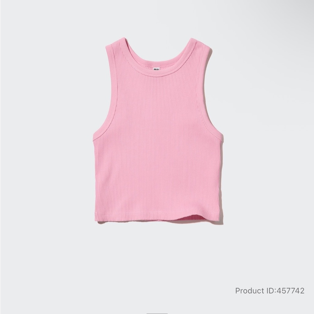 Ribbed Racer Back Cropped Tank Top